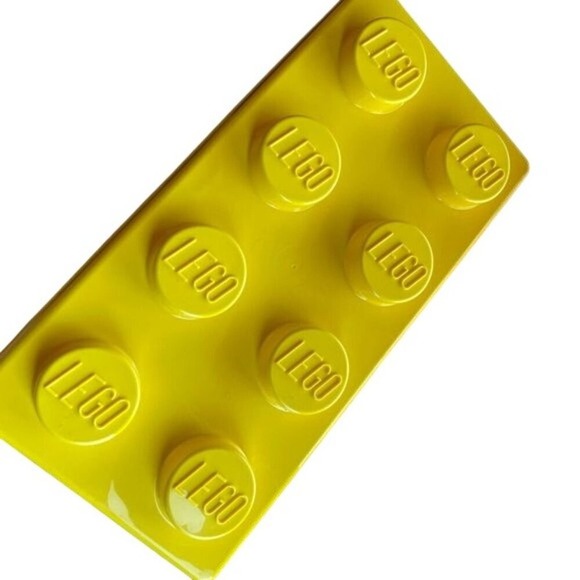 Lego Storage Box Yellow Covered Stackable Tub Lid Store Toys 14x10x7 inches Gift - Picture 10 of 12